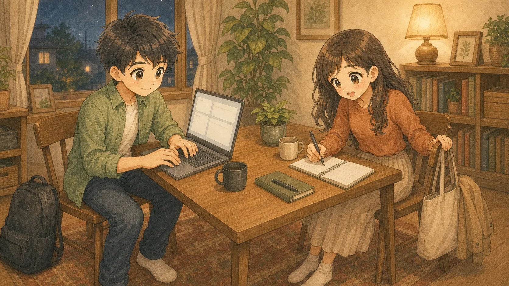在職中に求人を見て面談メモを取るKとU