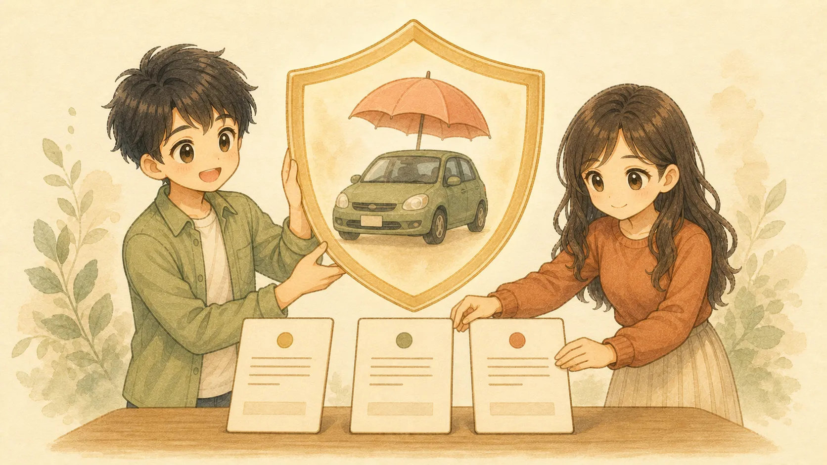 必要な補償を盾で固定し、同じ条件の複数見積もりを比べるKとU