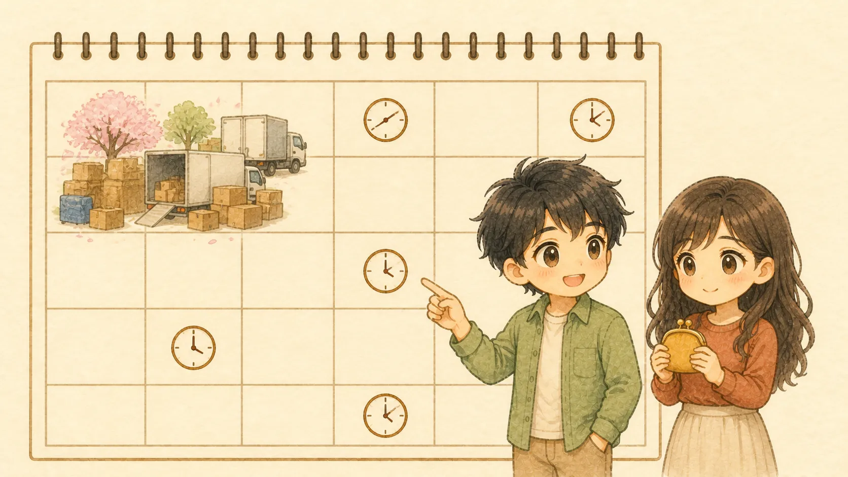 混雑日を避けて柔軟な引越日を選ぶKとU