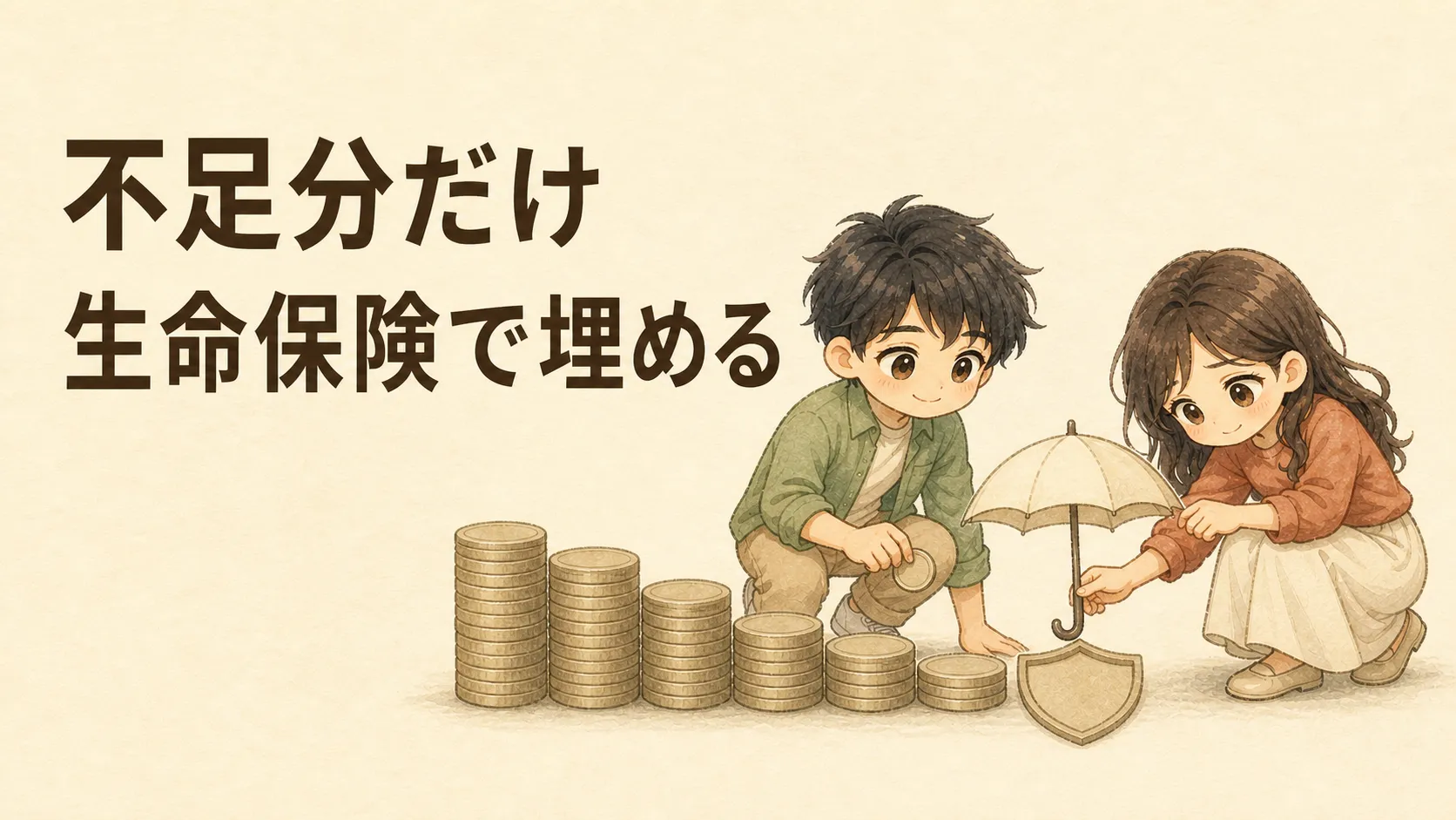 遺族年金や貯蓄などの支えを確認し、小さく残った不足だけを生命保険で埋めるKとU